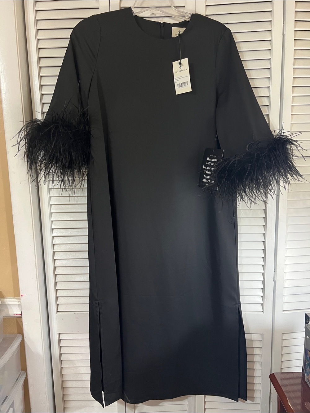 Tuckernuck Black Feather Jamie -Trim Midi Dress